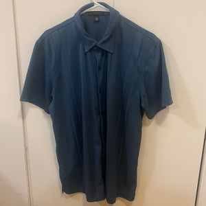 Via Europa casual shirt, size : large, cobalt blue. Havana style shirt.